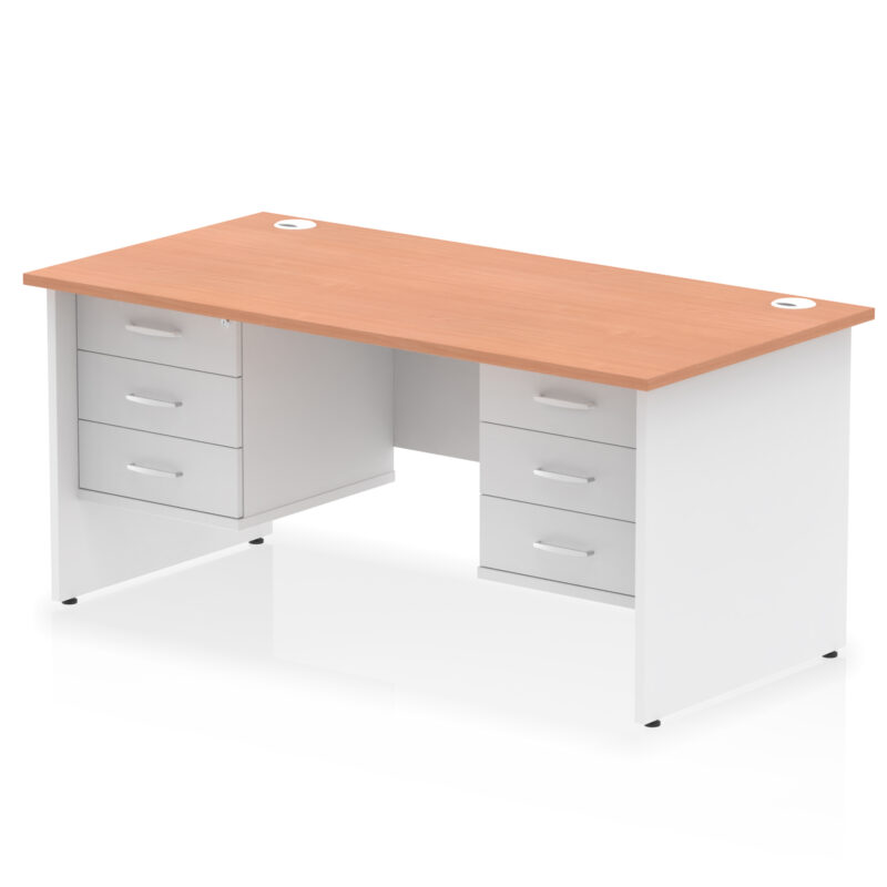 Pace 1600mm Panel End Straight Desk With Two Fixed Pedestal - Image 5