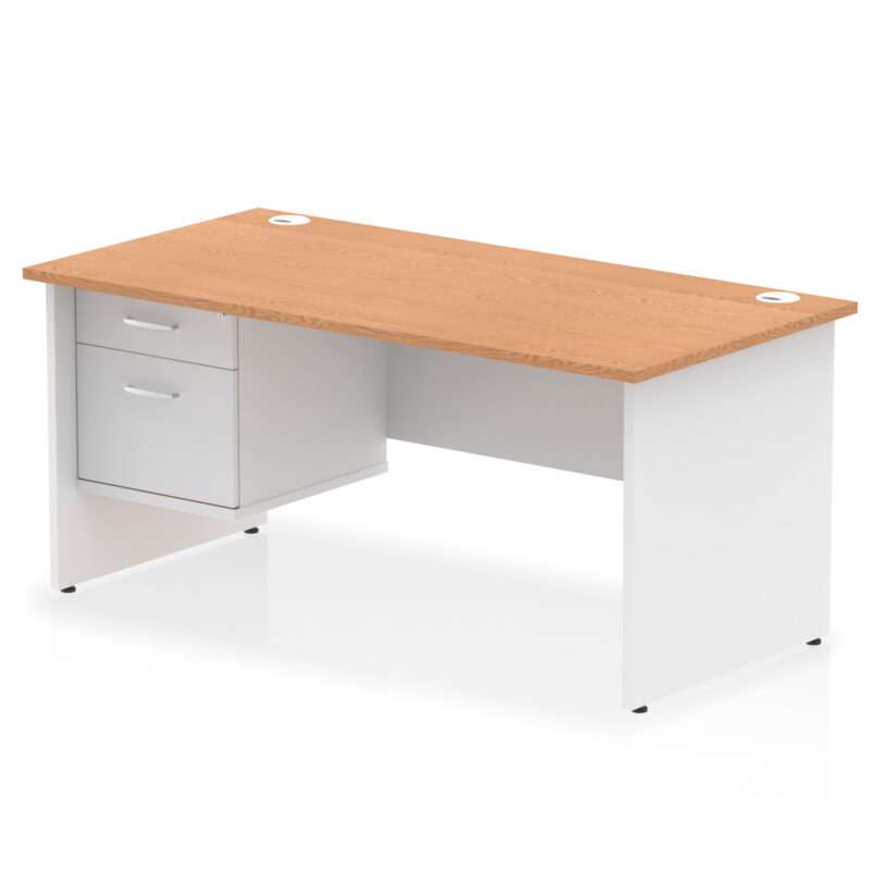 Pace 1600mm Panel End Straight Desk With Single Fixed Pedestal - Image 19