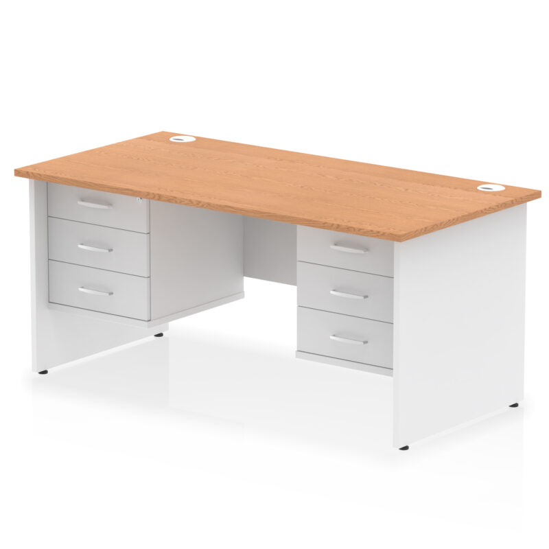 Pace 1600mm Panel End Straight Desk With Two Fixed Pedestal - Image 22