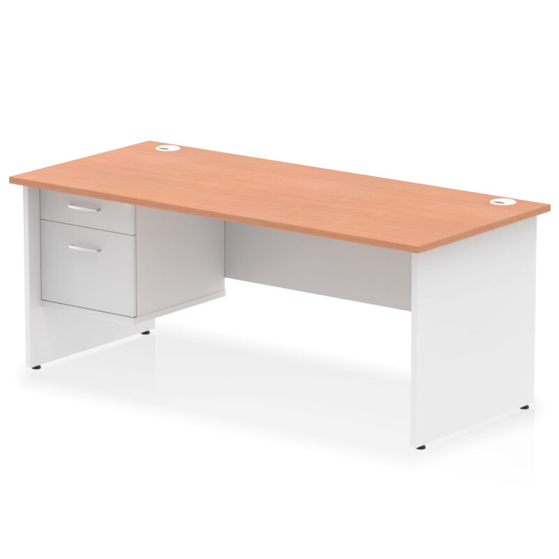 Pace 1800mm Panel End Straigh Desk With Single Fixed Pedestal - Image 5