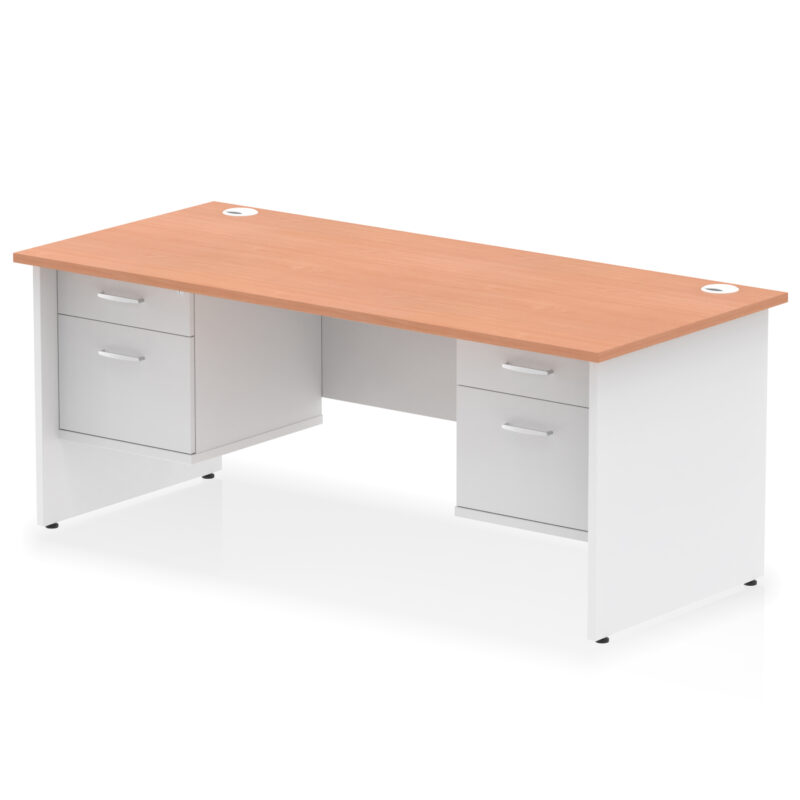 Pace 1800mm Panel End Straight Desk With Two Fixed Pedestal - Image 5