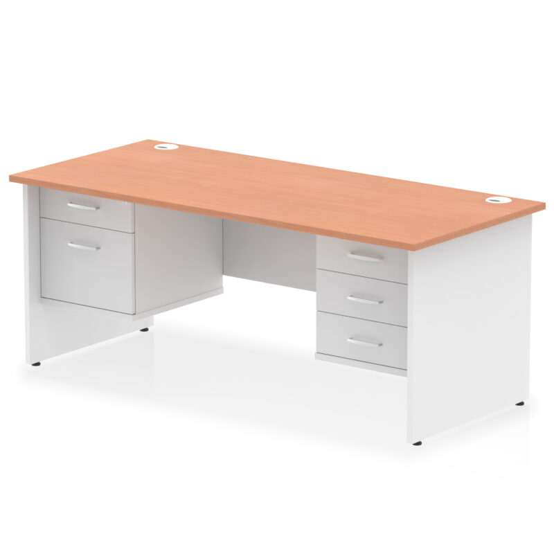 Pace 1800mm Panel End Straight Desk With Two Fixed Pedestal - Image 7