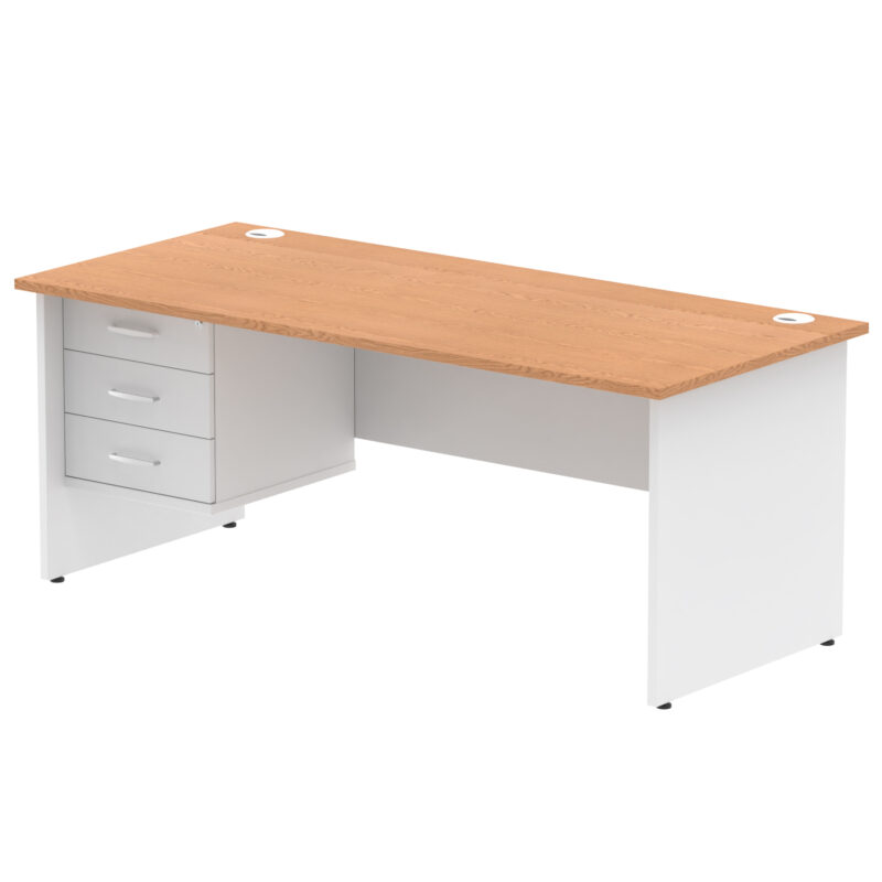 Pace 1800mm Panel End Straigh Desk With Single Fixed Pedestal - Image 20
