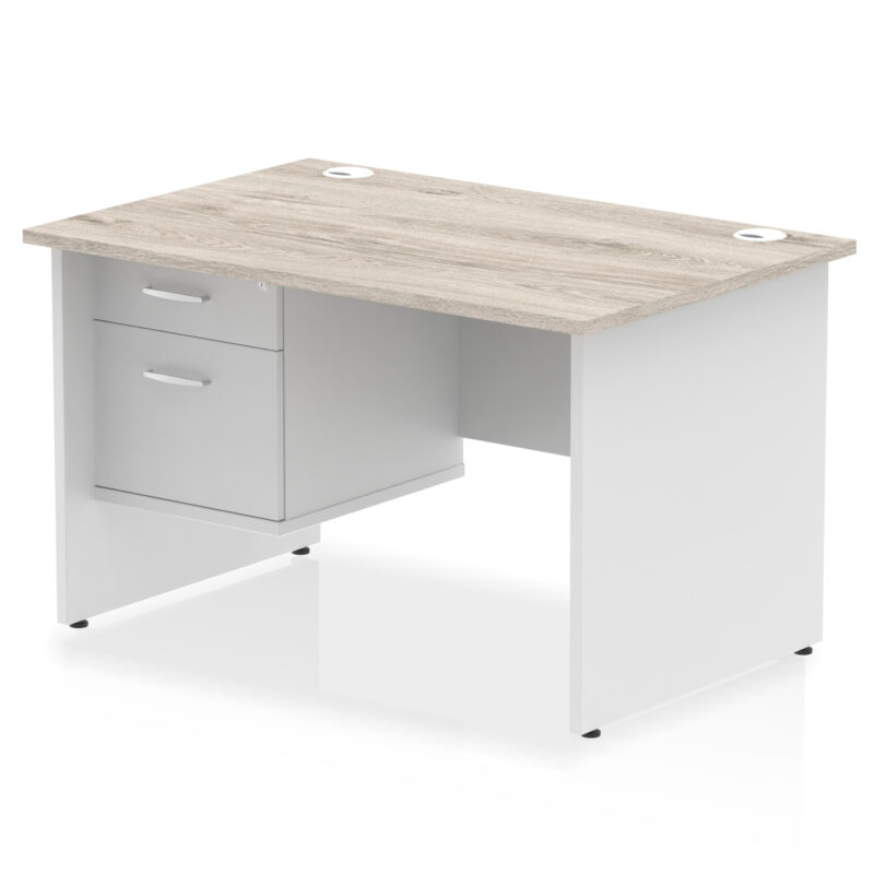 Pace 1200mm Panel End Straight Desk With Single Fixed Pedestal - Image 9