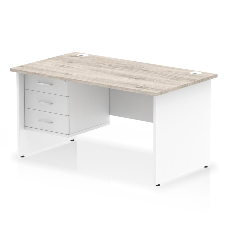 Pace 1400mm Panel End Straight Desk With Single Fixed Pedestal - Image 10