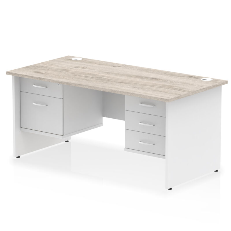 Pace 1600mm Panel End Straight Desk With Two Fixed Pedestal - Image 12