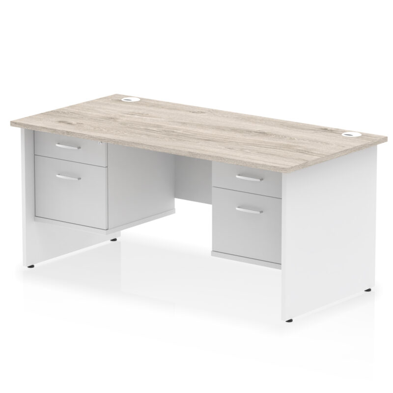 Pace 1600mm Panel End Straight Desk With Two Fixed Pedestal - Image 10