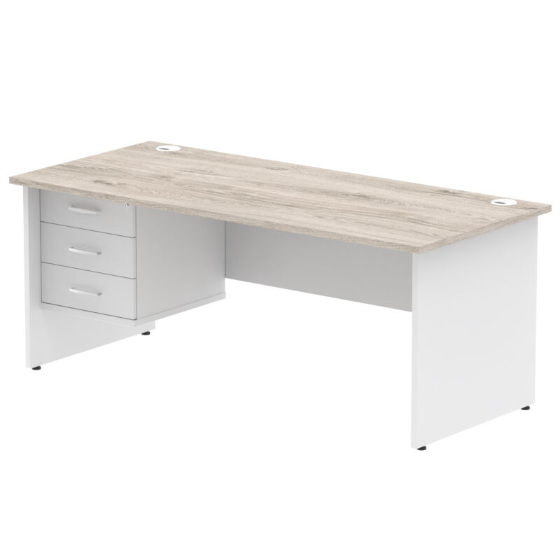 Pace 1800mm Panel End Straigh Desk With Single Fixed Pedestal - Image 10