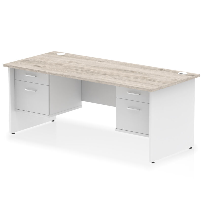 Pace 1800mm Panel End Straight Desk With Two Fixed Pedestal - Image 11