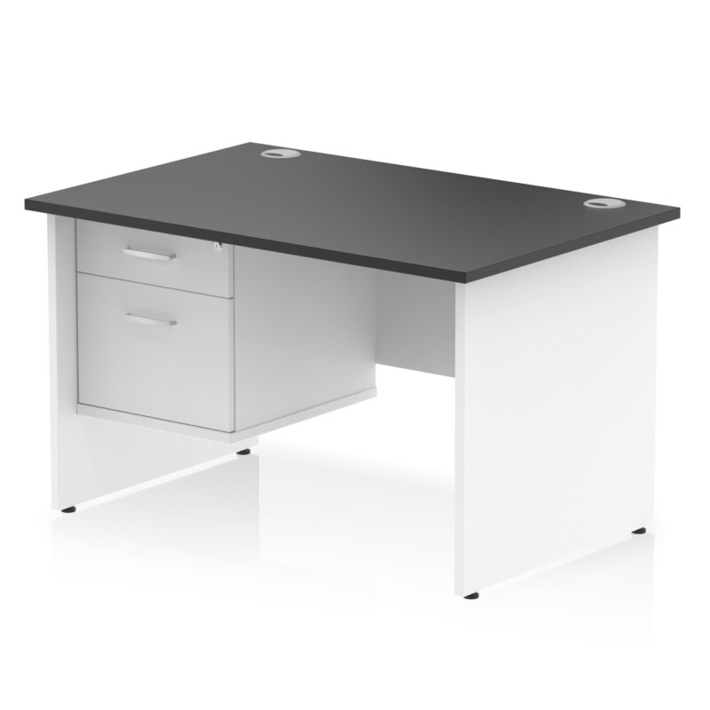 Pace 1200mm Panel End Straight Desk With Single Fixed Pedestal - Image 33