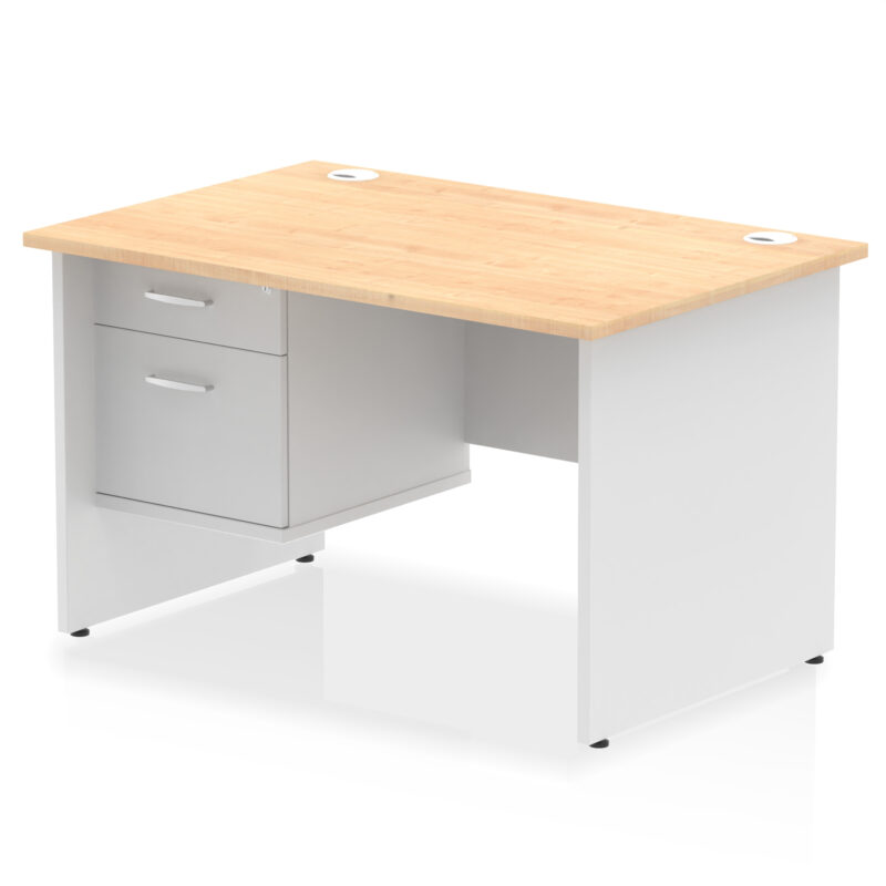 Pace 1200mm Panel End Straight Desk With Single Fixed Pedestal - Image 34