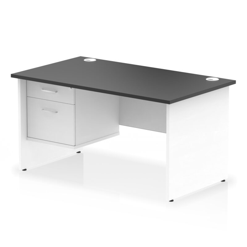 Pace 1400mm Panel End Straight Desk With Single Fixed Pedestal - Image 33