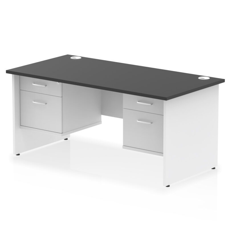 Pace 1600mm Panel End Straight Desk With Two Fixed Pedestal - Image 38