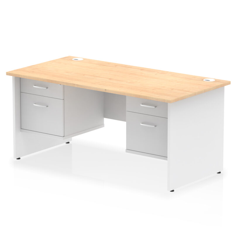 Pace 1600mm Panel End Straight Desk With Two Fixed Pedestal - Image 39
