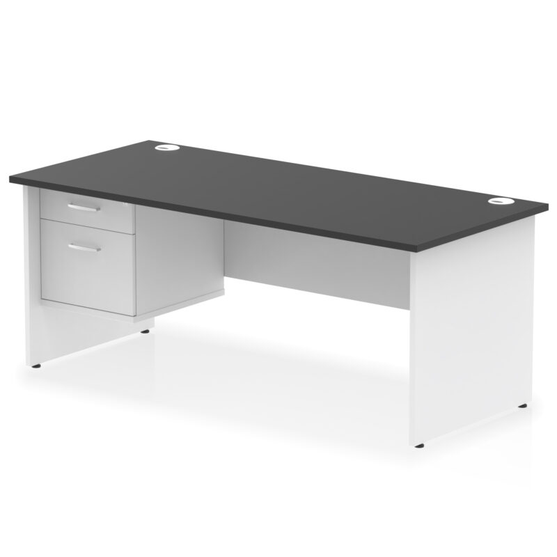Pace 1800mm Panel End Straigh Desk With Single Fixed Pedestal - Image 33