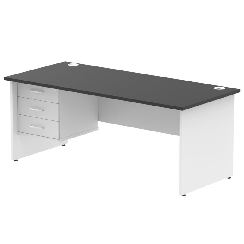Pace 1800mm Panel End Straigh Desk With Single Fixed Pedestal - Image 35
