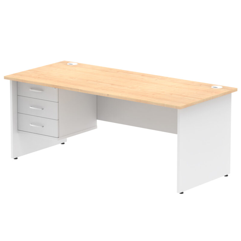 Pace 1800mm Panel End Straigh Desk With Single Fixed Pedestal - Image 36