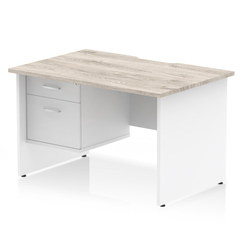 Pace Scalloped Edge 1200mm Panel End Straight Desk With Single Fixed Pedestal - Image 10