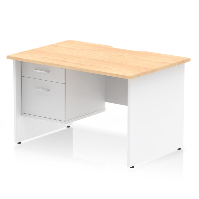 Pace Scalloped Edge 1200mm Panel End Straight Desk With Single Fixed Pedestal - Image 11