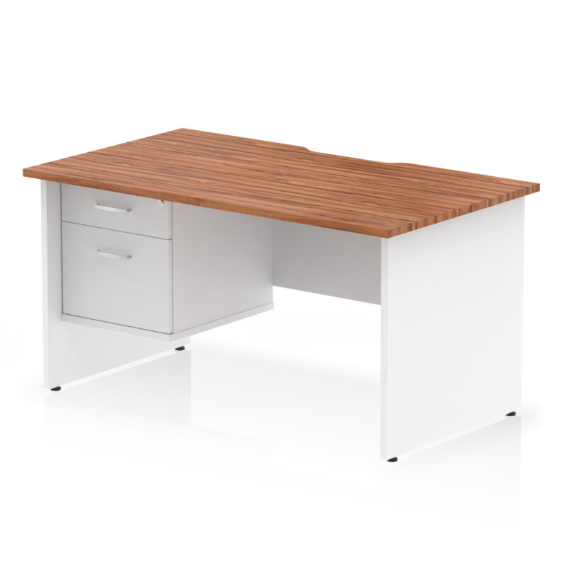 Pace Scalloped Edge 1400mm Panel End Straight Desk With Single Fixed Pedestal - Image 13