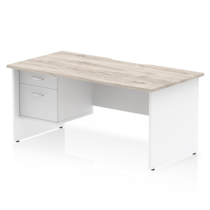 Pace Scalloped Edge 1600mm Panel End Straight Desk With Single Fixed Pedestal - Image 10