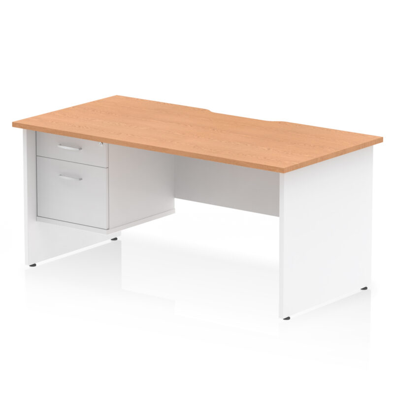 Pace Scalloped Edge 1600mm Panel End Straight Desk With Single Fixed Pedestal - Image 12