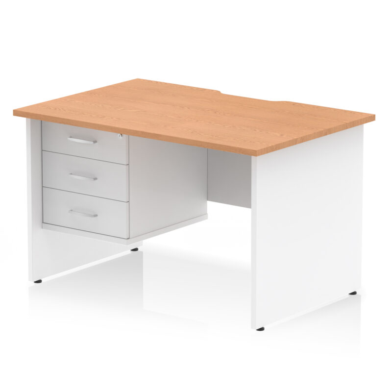 Pace Scalloped Edge 1200mm Panel End Straight Desk With Single Fixed Pedestal - Image 23