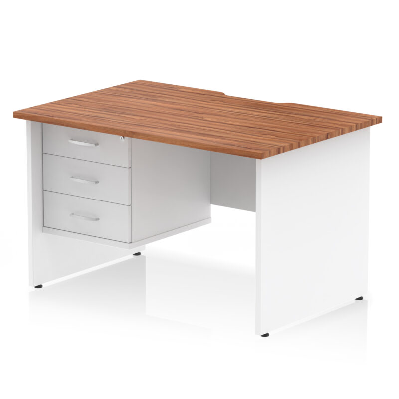 Pace Scalloped Edge 1200mm Panel End Straight Desk With Single Fixed Pedestal - Image 24