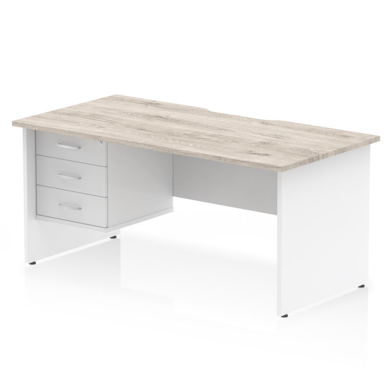 Pace Scalloped Edge 1600mm Panel End Straight Desk With Single Fixed Pedestal - Image 21