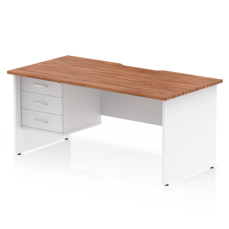 Pace Scalloped Edge 1600mm Panel End Straight Desk With Single Fixed Pedestal - Image 24