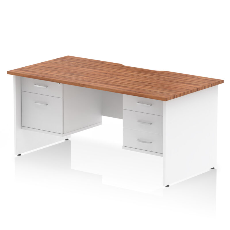 Pace Scalloped Edge 1600mm Panel End Straight Desk With Two Fixed Pedestal - Image 14