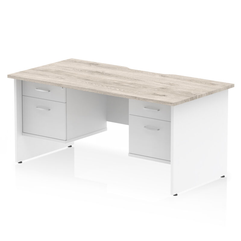 Pace Scalloped Edge 1600mm Panel End Straight Desk With Two Fixed Pedestal - Image 22