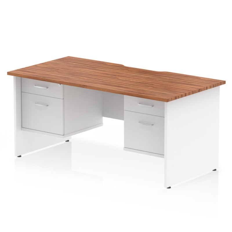 Pace Scalloped Edge 1600mm Panel End Straight Desk With Two Fixed Pedestal - Image 25