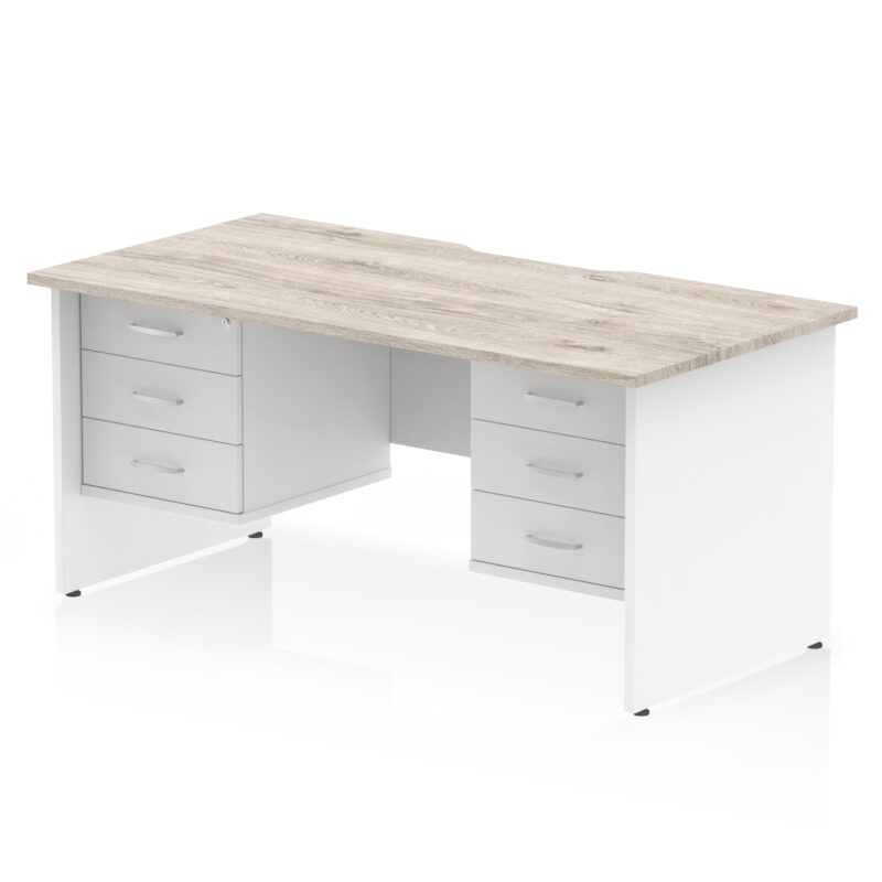 Pace Scalloped Edge 1600mm Panel End Straight Desk With Two Fixed Pedestal - Image 33