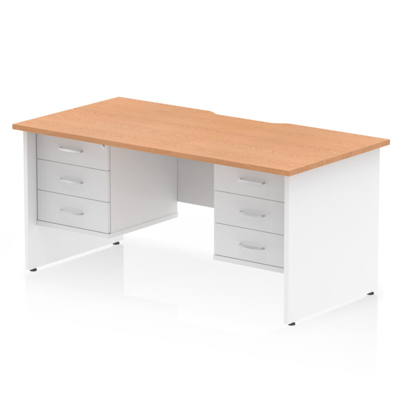 Pace Scalloped Edge 1600mm Panel End Straight Desk With Two Fixed Pedestal - Image 35