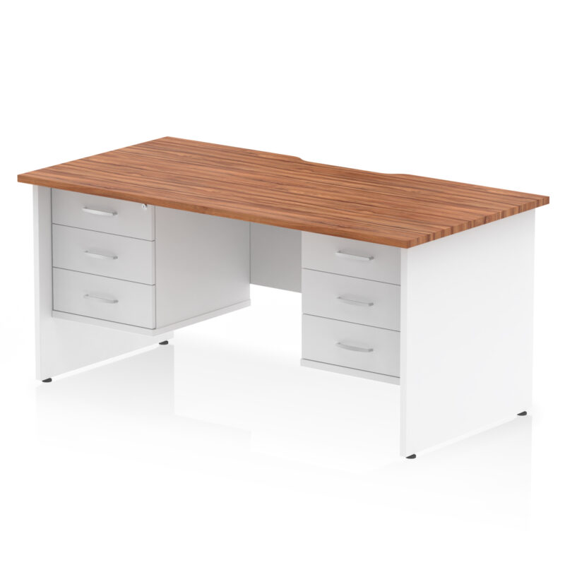 Pace Scalloped Edge 1600mm Panel End Straight Desk With Two Fixed Pedestal - Image 36