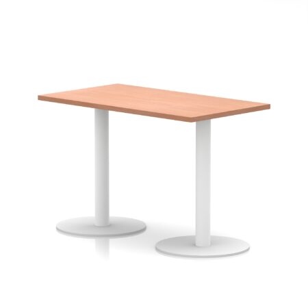 Sintra Slimline Rectangular Poseur Table White Leg